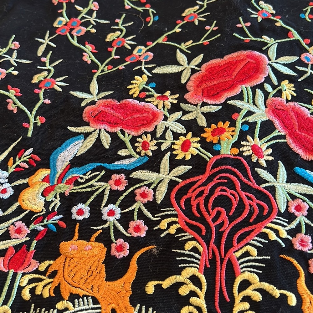 Zara black embroidered skirt size small - Picture 2 of 5